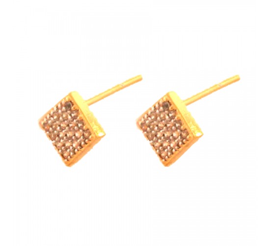 Brinco chuveiro quadrado zirconia cristal. 6.5x6.5mm. 151598