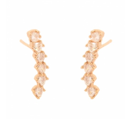 Brinco haste 6 zirconia cristal grande. 21mm. 151599
