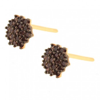 Brinco chuveiro 6 lados zirconia chocolate. 6mm. 151621