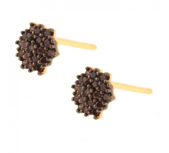 Brinco chuveiro 6 lados zirconia chocolate. 6mm. 151621