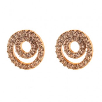 Brinco circulo maior e menor zirconia cristal. 9.5mm. 151634