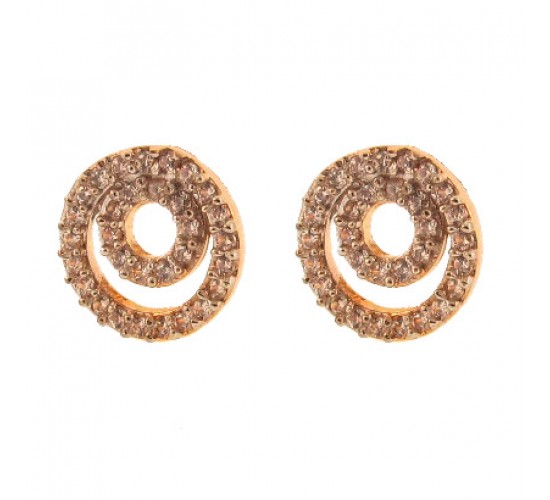 Brinco circulo maior e menor zirconia cristal. 9.5mm. 151634