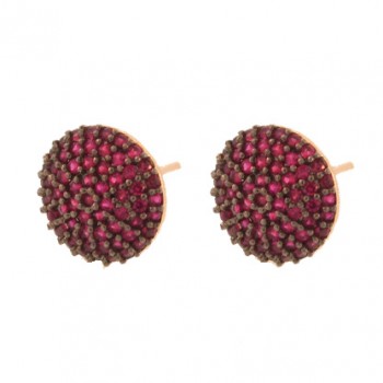Brinco redondo cravejado zirconia vermelha. 10mm. 151639