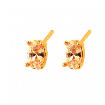 Brinco segundo furo oval zirconia cristal. 151641