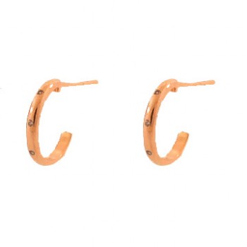 Brinco meia argola pequena zirconia cristal. 12.5mm. 151650