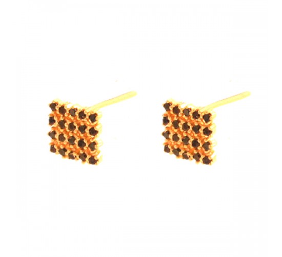 Brinco quadrado pequeno zirconia negra. 7x7mm. 151691
