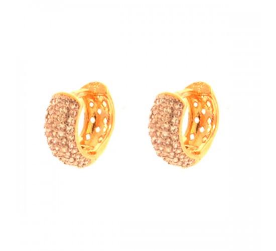 Brinco argola media zirconia cristal vazada atras. 11mm. 151701