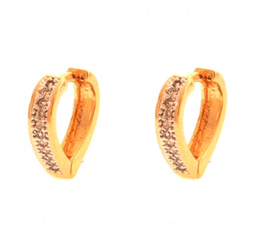 Brinco argola grande coracao zirconia cristal lisa atras. 14.5mm. 151705