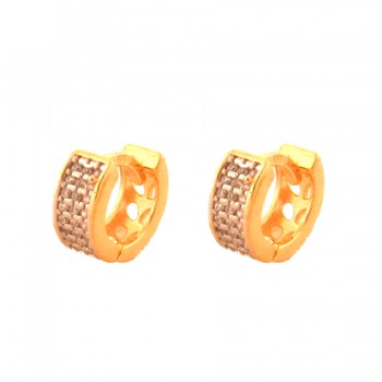 Brinco argola media zirconia cristal vazada atras. 9.5mm. 151708