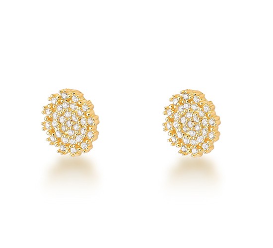 Brinco pave pequeno zirconia cristal. 6.5mm. 151716