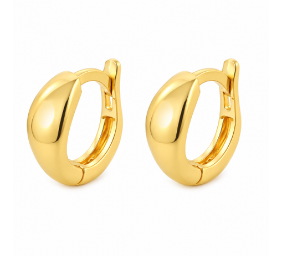 Brinco argola em losango pequena lisa. 10.5mm. 151733