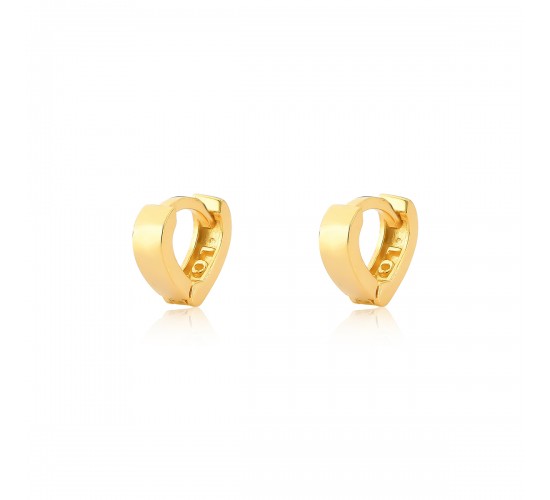 Brinco argola lisa pequena coracao. 9mm. 151734P