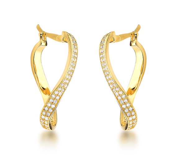 Brinco argola infinito zirconia cristal. 25.5mm. 1517430