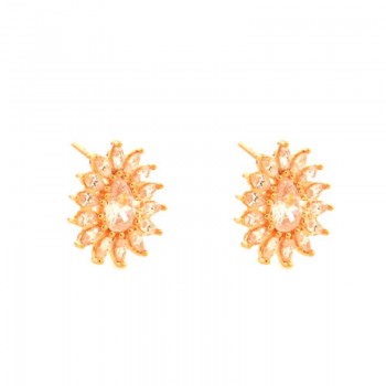 Brinco gota cristal com navete cristal em volta. 14.5x12.5mm. 151965