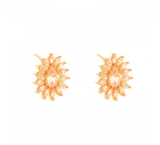 Brinco gota cristal com navete cristal em volta. 14.5x12.5mm. 151965