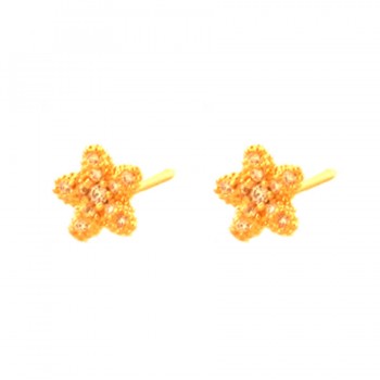 Brinco flor pequena zirconia cristal. 7x7mm. 151975