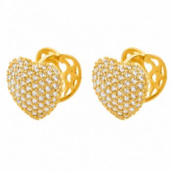 Brinco argola maior de coração zirconia cristal, vazado atras. 12x12mm. 1519770 Brinco argola maior de coração zirconia cristal, vazado atras. 12x12mm. 1519770