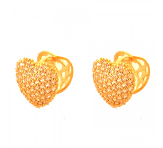 Brinco argola maior de coração zirconia cristal, vazado atras. 12x12mm. 1519770