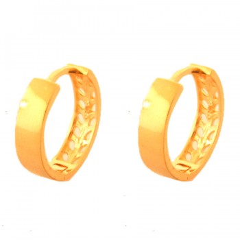 Brinco argola maior lisa, vazado atras. 16x4mm. 151977G