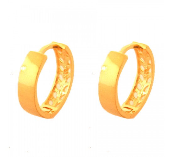 Brinco argola maior lisa, vazado atras. 16x4mm. 151977G