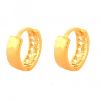 Brinco argola media lisa, vazado atras. 12x4mm. 151977M