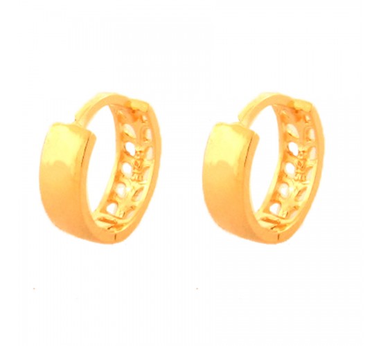 Brinco argola media lisa, vazado atras. 12x4mm. 151977M