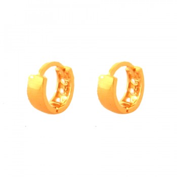Brinco argola pequena lisa, vazado atras. 10x4mm. 151977P