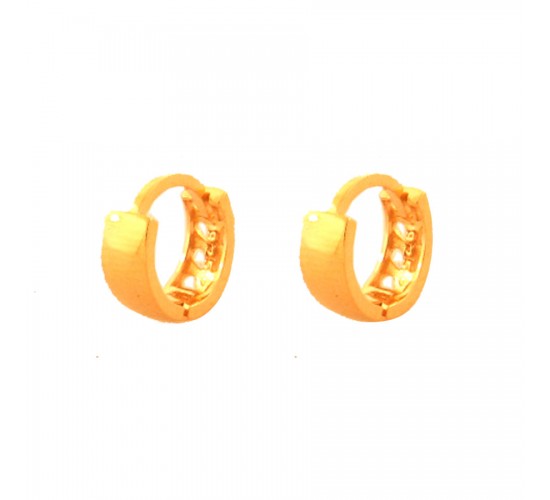 Brinco argola pequena lisa, vazado atras. 10x4mm. 151977P