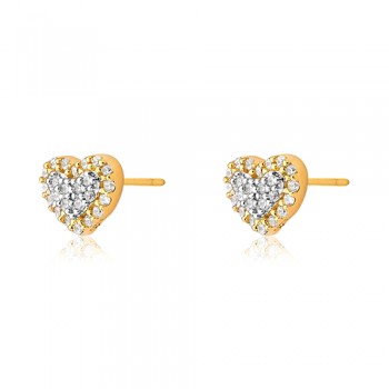 Brinco chuveiro coracao cristal. 1519820 