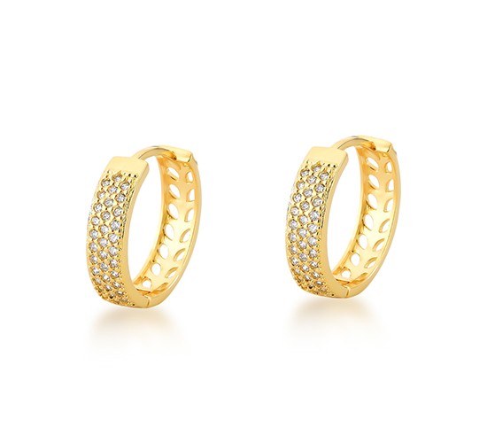 Brinco argola maior zirconia cristal vazado atras. 15.5mm. 1520400G