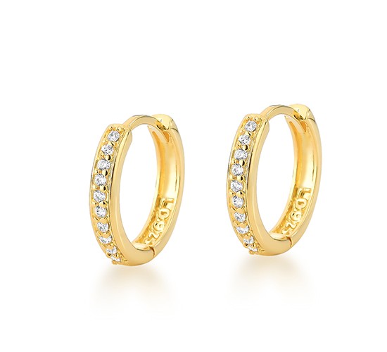 Argola pequena maior zirconia cristal na frente. 1520410G