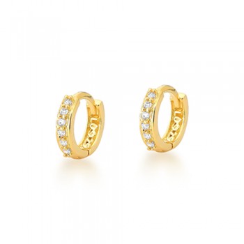 Argola pequena zirconia cristal na frente. 9.5mm. 1520410P