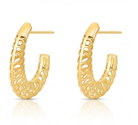 Brinco argola oval aberta toda vazada 28mm. 152071