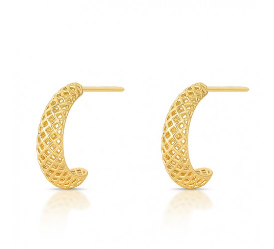 Brinco meia argola vazada 20mm. 152072G