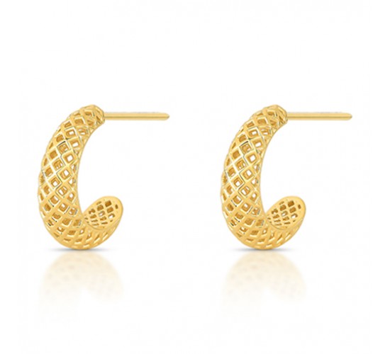 Brinco meia argola vazada 18mm. 152072M