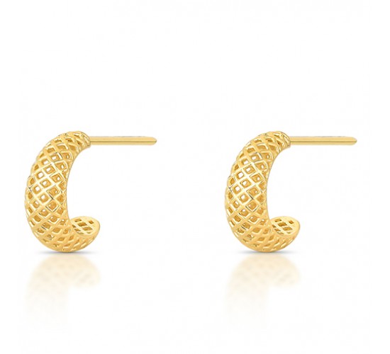 Brinco meia argola vazada 13mm. 152072P