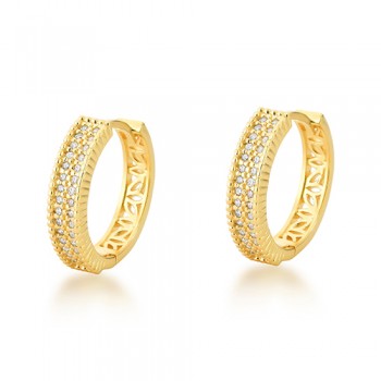 Brinco argola media zirconia cristal vazado atras. 17mm. 1530190