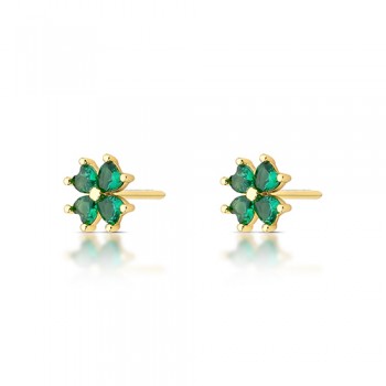 Brinco trevo verde esmeralda. 1535348
