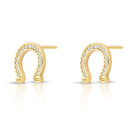 Brinco ferradura zirconia cristal. 1535460