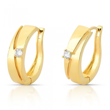 Brinco argola diametri 22mm, lisa com uma zirconia. 1535480