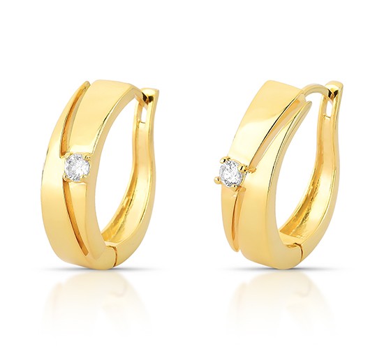 Brinco argola diametri 22mm, lisa com uma zirconia. 1535480