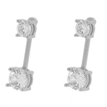 Brinco encaixe zirconia cristal haste lisa. 17x1mm, prata. 350026