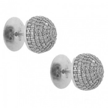 Brinco meia argola todo cravejado zirconia cristal, 6mm, Prata. 350685