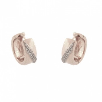 Brinco argola media lisa com zirconia cristal diagonal, 9x1mm, Prata. 350788 Brinco argola media lisa com zirconia cristal diagonal, 9x1mm, Prata. 350788
