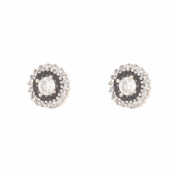 Brinco chuveiro redondo zirconia cristal e zirconia negra, prata. 350829