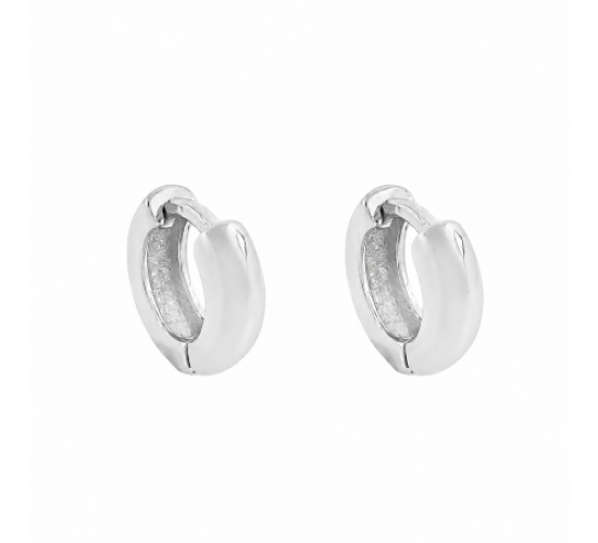 Brinco argola pequena lisa. 4mm, prata. 350925
