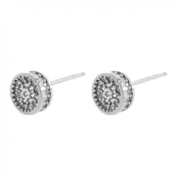 Brinco chuveiro redondo pequeno zirconia cristal em cima e em volta. 7.5mm, prata. 351391