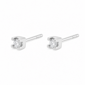 Brinco segundo furo zirconia 2,5mm, prata. 351548 Brinco segundo furo zirconia 2,5mm, prata. 351548