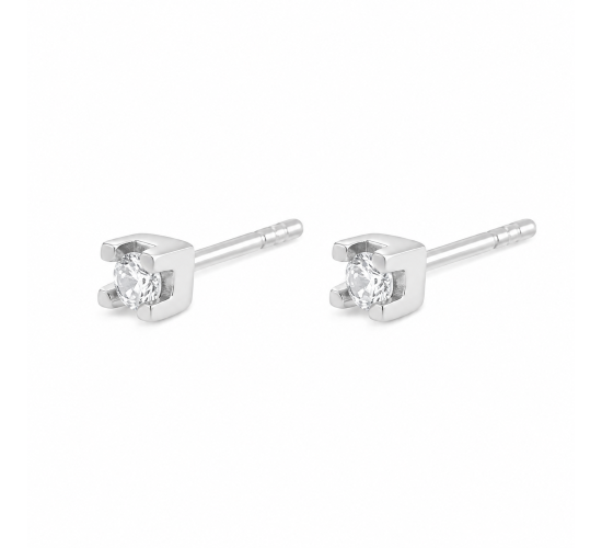 Brinco segundo furo zirconia 2,5mm, prata. 351548