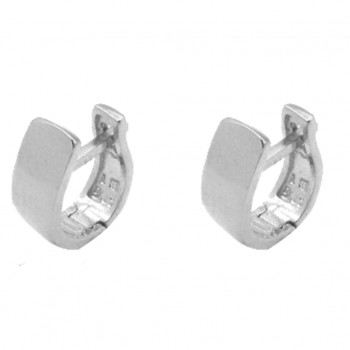 Brinco argola pequena lisa ovalada. 12mm, prata. 351655